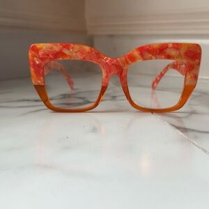 Oversized Orange and marble glasses